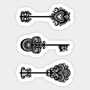 Collection of Decorative Vintage Keys Sticker
